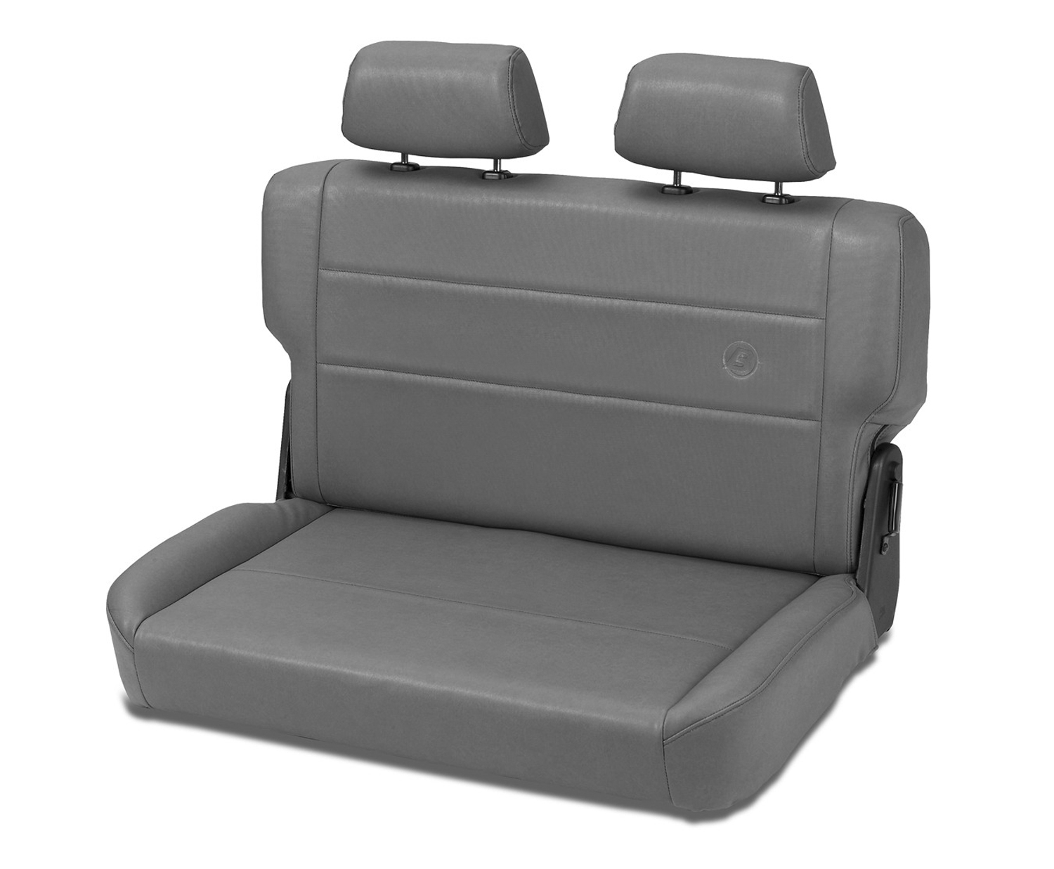 Bestop 39440-09 - Jeep Rear Bench Seat Trailmax II Fold-N-Tumble Seat For Jeep 1955-1983 CJ5 All Vinyl Charcoal/Gray