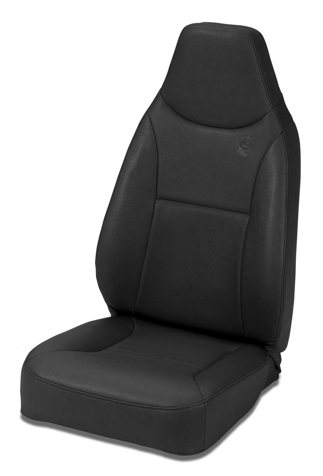 Bestop 39436-15 - Jeep Bucket Seats Trailmax II Standard Front High Back Fixed Bucket Seat For Jeep 1976-1986 CJ7 All Vinyl Black Denim