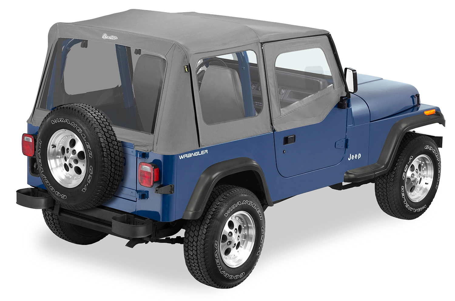 Bestop 51120-09 - Replace-A-Top for OEM Hardware For Jeep 1988-1995 Wrangler YJ Clear Charcoal/Gray Door Skins Included Bestop 51120-09 - Replace-A-Top for OEM Hardware For Jeep 1988-1995 Wrangler YJ Clear Charcoal/Gray Door Skins Included