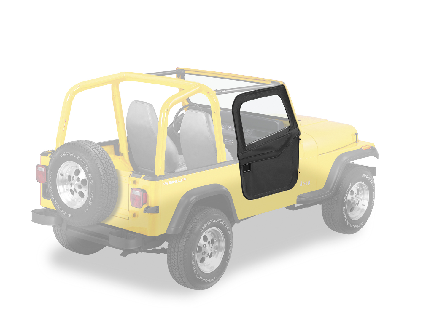 Bestop 51783-01 - Jeep Doors Full 2-Piece Fabric Doors For Jeep 1980-1986 CJ7 Clear Vinyl Black Crush Fabric Pair Bestop 51783-01 - Jeep Doors Full 2-Piece Fabric Doors For Jeep 1980-1986 CJ7 Clear Vinyl Black Crush Fabric Pair