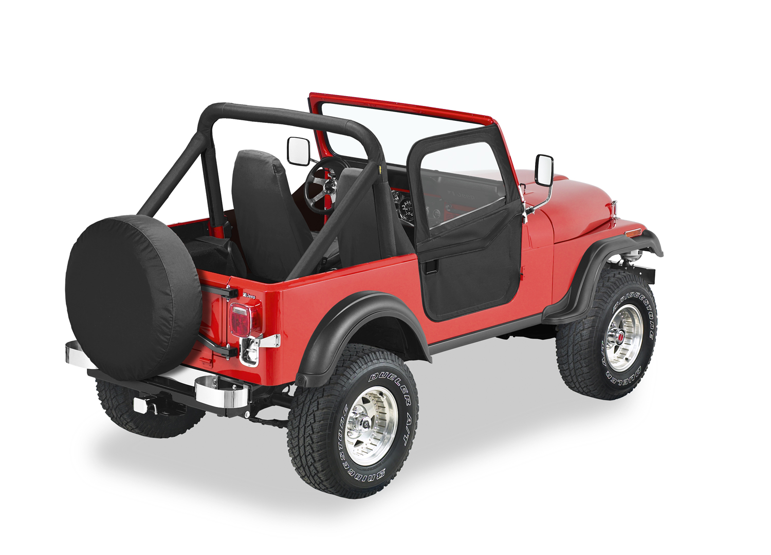 Bestop 51778-01 - Jeep Doors Full 2-Piece Fabric Doors For Jeep 1976-1986 CJ7 Clear Vinyl Black Crush Fabric Pair Bestop 51778-01 - Jeep Doors Full 2-Piece Fabric Doors For Jeep 1976-1986 CJ7 Clear Vinyl Black Crush Fabric Pair