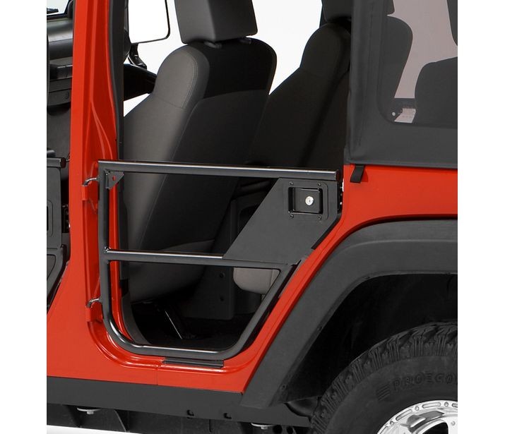 Bestop 51827-01 - Jeep Tube Doors HighRock 4x4 Element Doors For Jeep 2007-2018 Wrangler JK Rear Matte Black