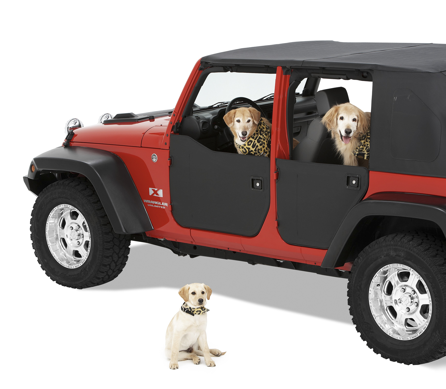 Bestop 51803-01 - HighRock 4x4 Element Door Enclosure Panels For Jeep 2007-2018 Wrangler JK Front Black