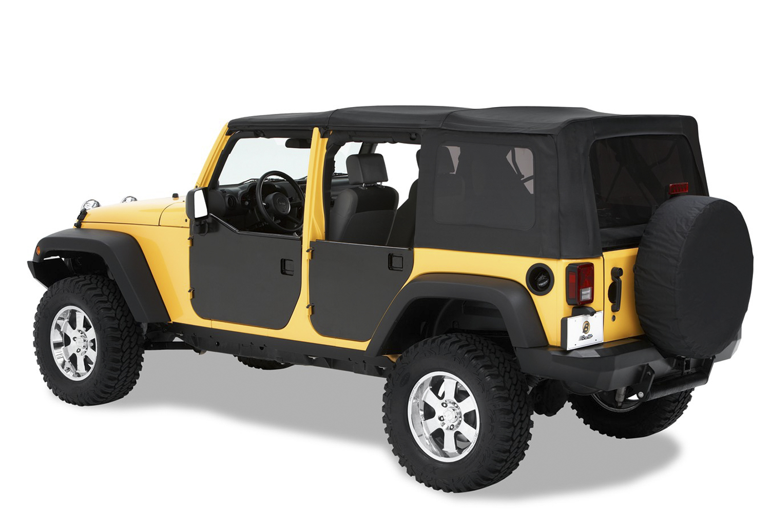 Bestop 51804-01 - HighRock 4x4 Element Door Enclosure Panels For Jeep 2007-2018 Wrangler JK Rear Black