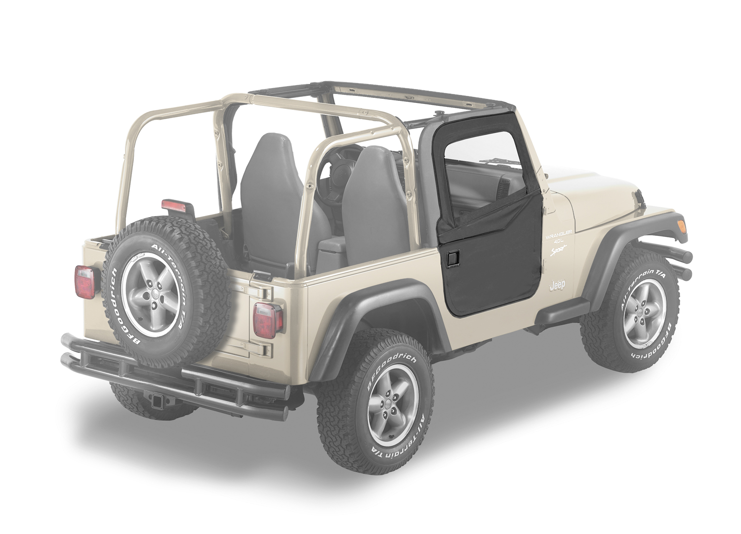 Bestop 51789-35 - Jeep Doors Full 2-Piece Fabric Doors For Jeep 1997-2006 Wrangler TJ Clear Vinyl Black Diamond Fabric Pair Bestop 51789-35 - Jeep Doors Full 2-Piece Fabric Doors For Jeep 1997-2006 Wrangler TJ Clear Vinyl Black Diamond Fabric Pair