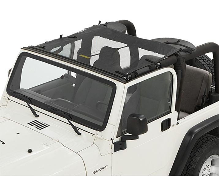 Bestop 52403-11 - Jeep Wrangler Bikini Top Sun Standard Targa Style Bikini Top For Jeep 1997-2006 Wrangler TJ Mesh Fabric Bestop 52403-11 - Jeep Wrangler Bikini Top Sun Standard Targa Style Bikini Top For Jeep 1997-2006 Wrangler TJ Mesh Fabric