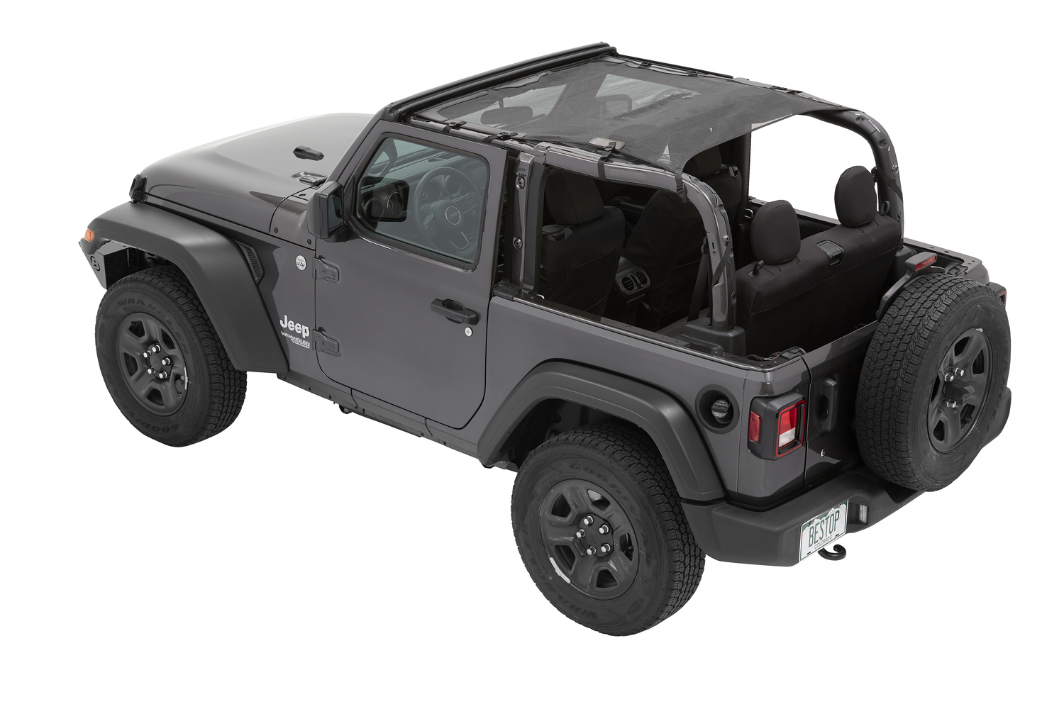Bestop 52412-11 - Jeep Wrangler Bikini Top Sun Extended Safari Style Bikini Top For Jeep 2018-Current Wrangler JL 2 Door Mesh Bestop 52412-11 - Jeep Wrangler Bikini Top Sun Extended Safari Style Bikini Top For Jeep 2018-Current Wrangler JL 2 Door Mesh
