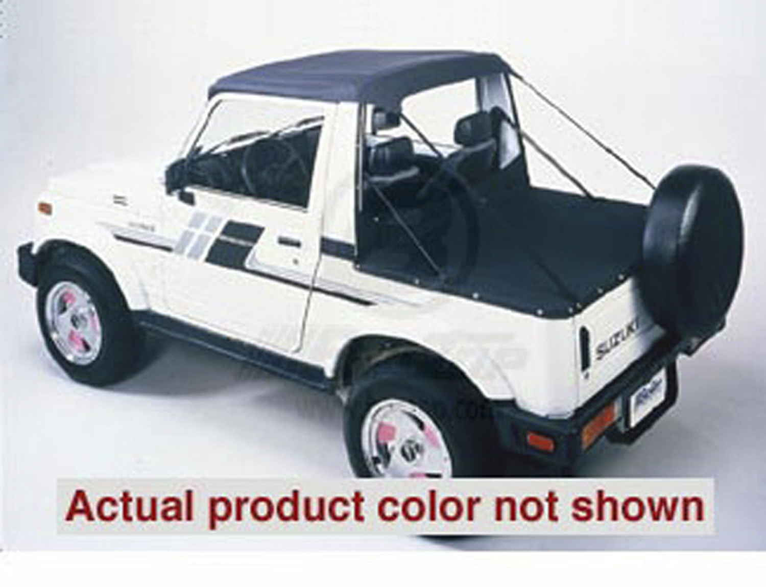 Bestop 52561-15 - Suzuki Samurai Bikini Top Strapless Standard Targa Style Bikini Top For Suzuki 1986-1994 Samurai Black Denim
