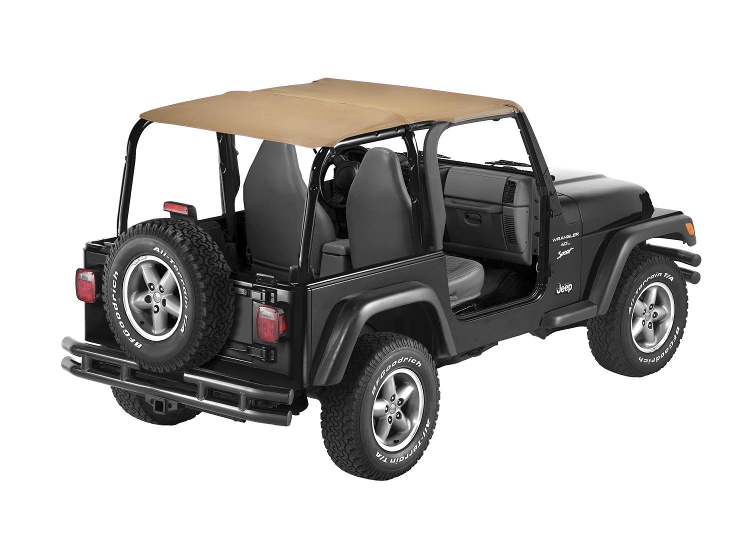 Bestop 52530-37 - Jeep Wrangler Bikini Top Strapless Extended Safari Style Bikini Top For Jeep 1997-2002 Wrangler TJ Spice