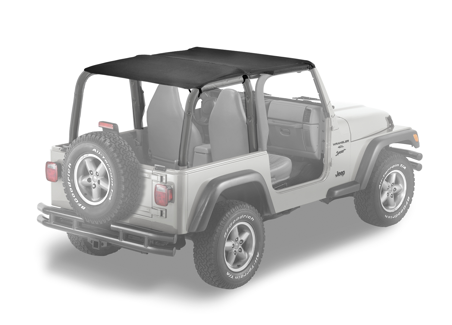 Bestop 52530-15 - Jeep Wrangler Bikini Top Strapless Extended Safari Style Bikini Top For Jeep 1997-2002 Wrangler TJ Black Denim Bestop 52530-15 - Jeep Wrangler Bikini Top Strapless Extended Safari Style Bikini Top For Jeep 1997-2002 Wrangler TJ Black Denim
