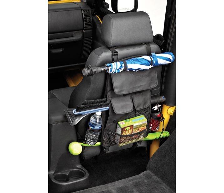 Bestop 54132-35 - RoughRider Seat Back Organizer 12x12 Inch For Jeep 1987-1995 Wrangler YJ Black Diamond