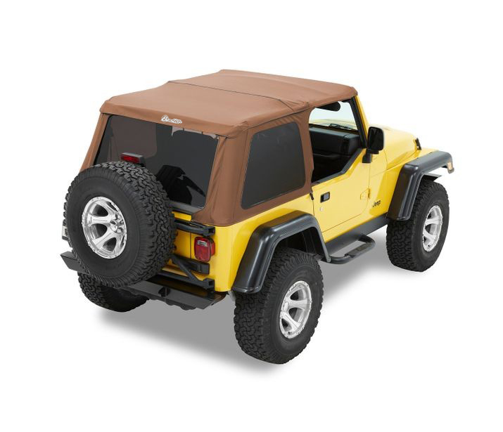 Bestop 52820-37 - Replace-A-Top for Trektop Hardware For Jeep 1997-2006 Wrangler TJ Tinted Spice Fabric