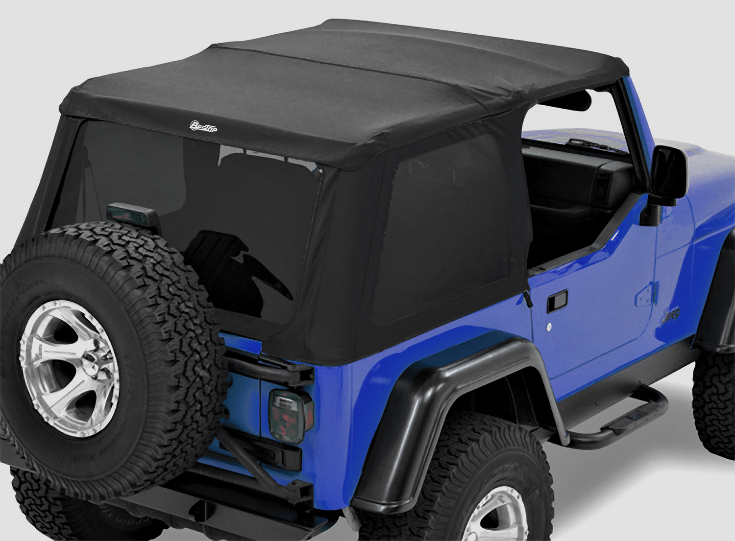 Bestop 59720-17 - Replace-A-Top for Trektop Hardware For Jeep 1997-2006 Wrangler TJ Tinted Black Premium Twill Bestop 59720-17 - Replace-A-Top for Trektop Hardware For Jeep 1997-2006 Wrangler TJ Tinted Black Premium Twill