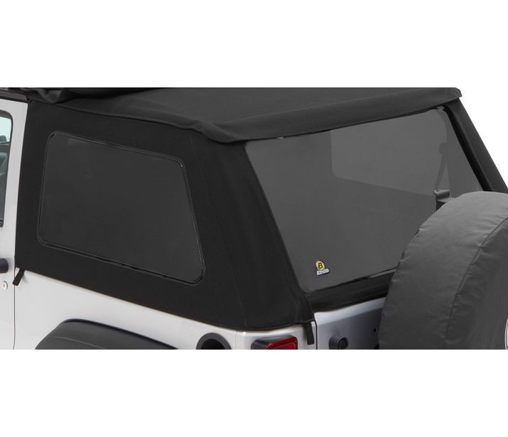 Bestop 58422-17 - Window Replacement Set For Jeep 2007-2018 Wrangler JK 2 Door Fits Trektop 56922 Black Premium Twill Bestop 58422-17 - Window Replacement Set For Jeep 2007-2018 Wrangler JK 2 Door Fits Trektop 56922 Black Premium Twill