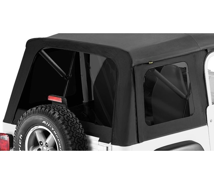 Bestop 58599-15 - Window Replacement Set For Jeep 1976-1986 CJ7 Fits Supertop Classic 51598, 51599, 51600, 51603, 54599, 54600, 54603, 55729, 55799 Black Denim
