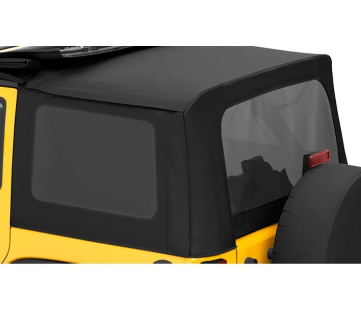 Bestop 58135-35 - Window Replacement Set For Jeep 2011-2018 Wrangler JK 4 Door Fits Sailcloth Replace-A-Top 79147, Supertop 54723, Factory Soft Top Black Diamond Sailcloth