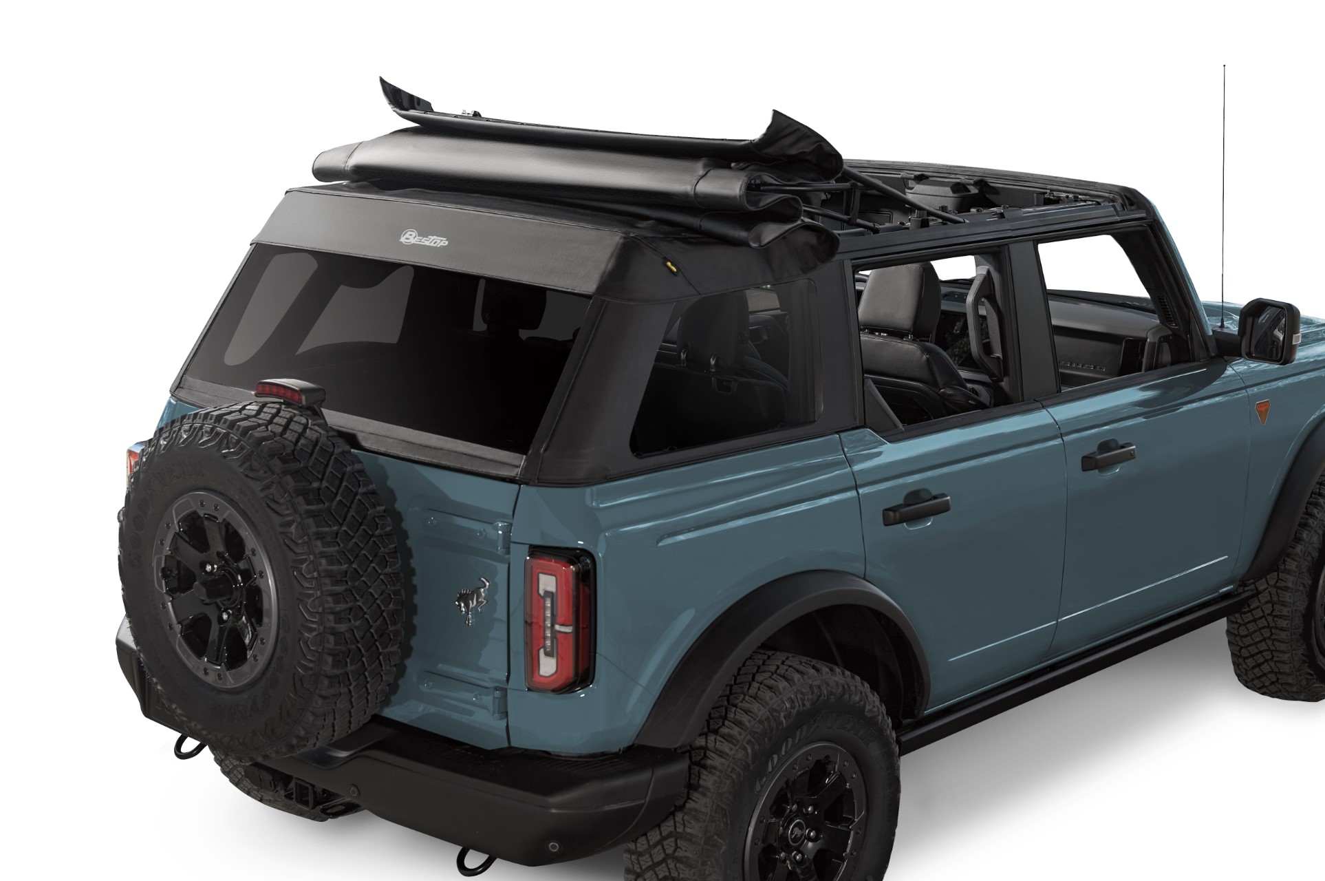 Bestop 56873-35 - Trektop Slantback Soft Top For Ford 2021-2024 Bronco 4 Door No Raptor Black Diamond Premium Fabric Bestop 56873-35 - Trektop Slantback Soft Top For Ford 2021-2024 Bronco 4 Door No Raptor Black Diamond Premium Fabric
