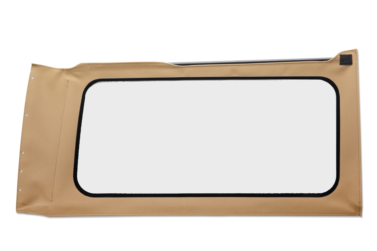 Bestop 58304-71 - Replacement Windows forJeep Soft Top OE JL Replacement Jeep Windows For Jeep 2018-Current Wrangler JL 2 Door Quarter Right Hand 2 Door Clear Tan Twill
