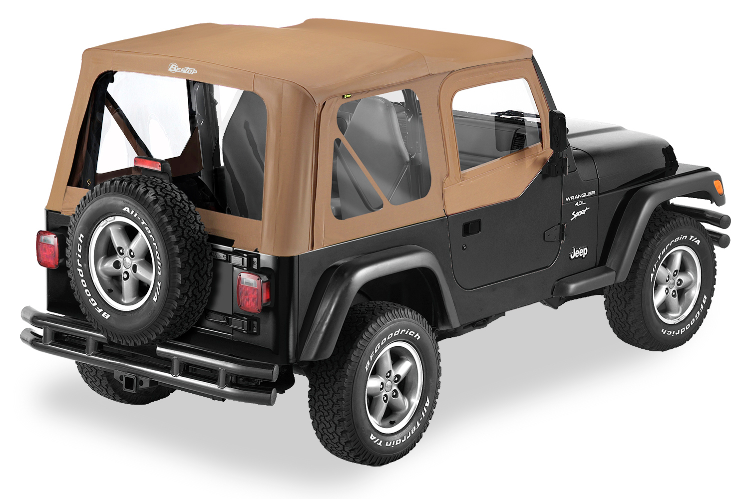 Bestop 79121-37 - Replace-A-Top for OEM Hardware For Jeep 1997-2002 Wrangler TJ Clear Spice Sailcloth Upper Door Skins Included
