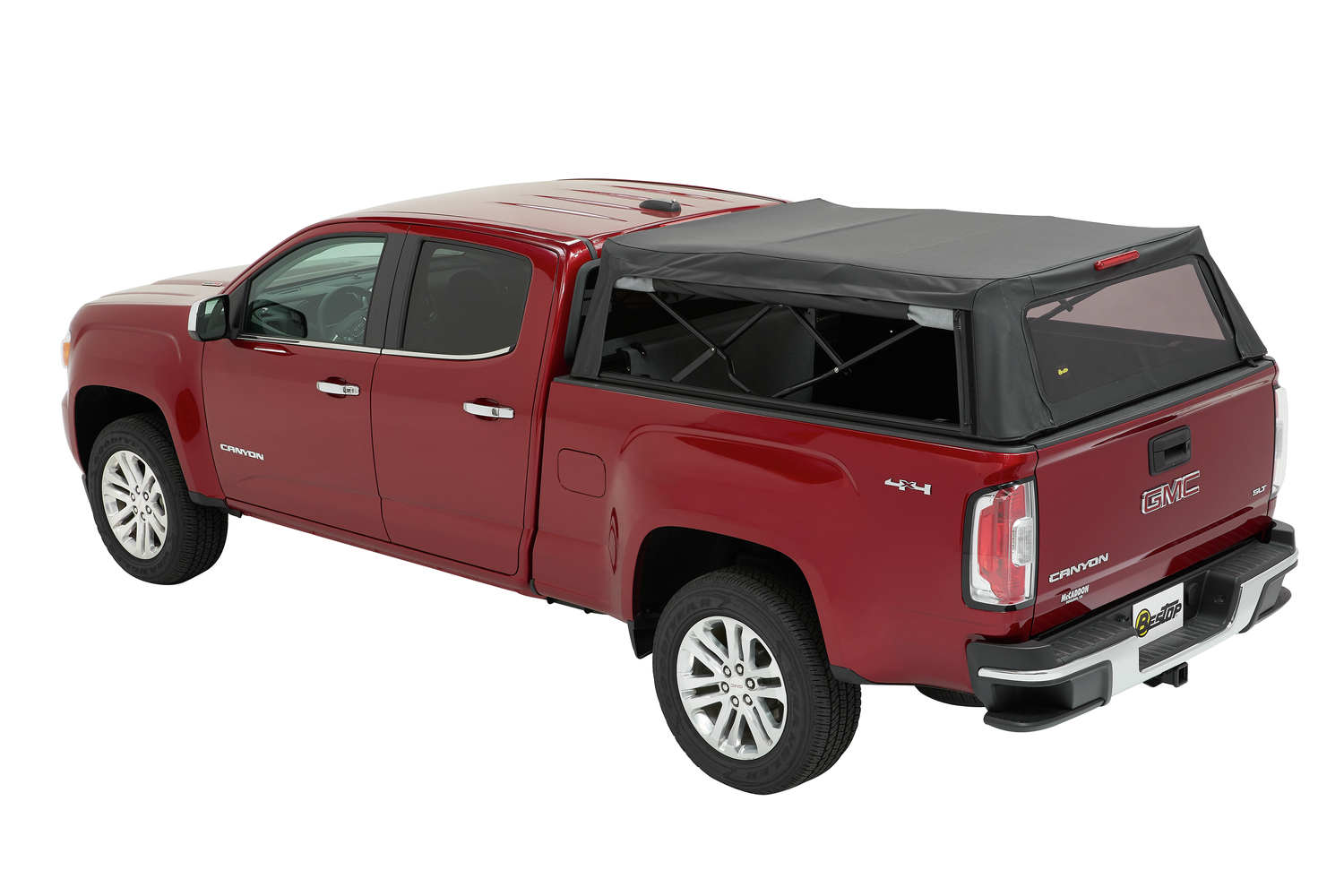 Bestop 77323-35 - Supertop Truck Bed Cap 2 For Chevy/GMC 2015-2024 Colorado/Canyon 5.0 Foot Black Diamond PVC Coated Sailcloth No Drill