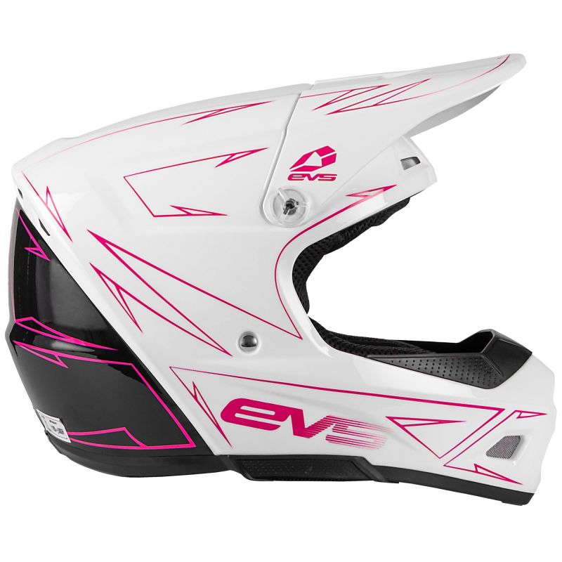 EVS HE21T3P50-PK-M - T3 Pinner Helmet 50-50 White/Pink/Black Youth - Medium