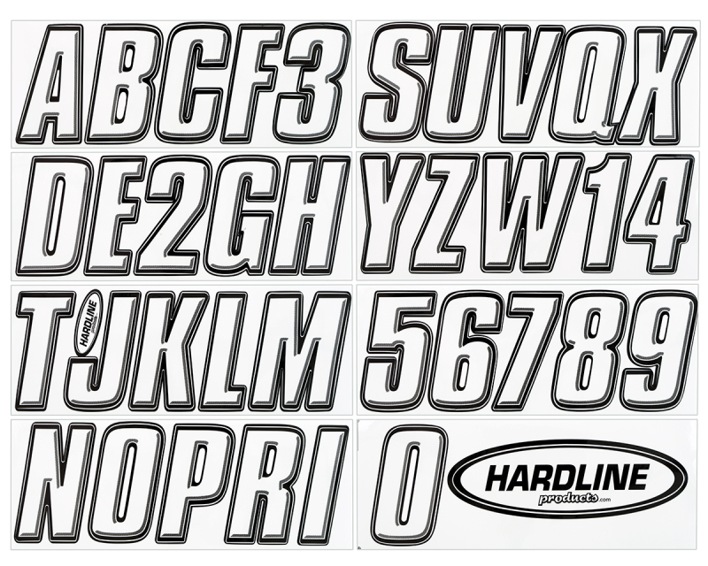 Hardline 800CLBLK - Boat Lettering Registration Kit 3 in. - 800 Transparent Clear/Black Hardline 800CLBLK - Boat Lettering Registration Kit 3 in. - 800 Transparent Clear/Black