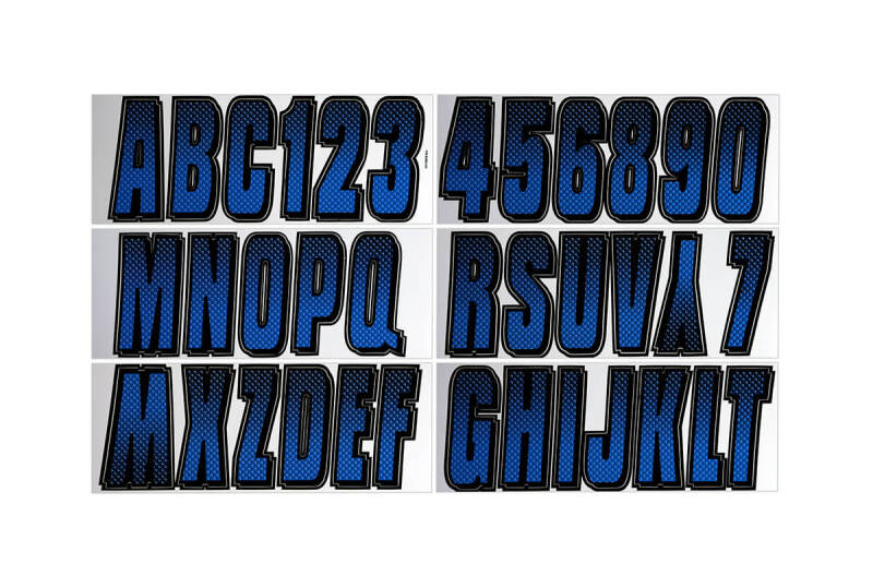 Hardline BLBKG300 - Boat Lettering Registration Kit 3 in. - 300 Blue/Black