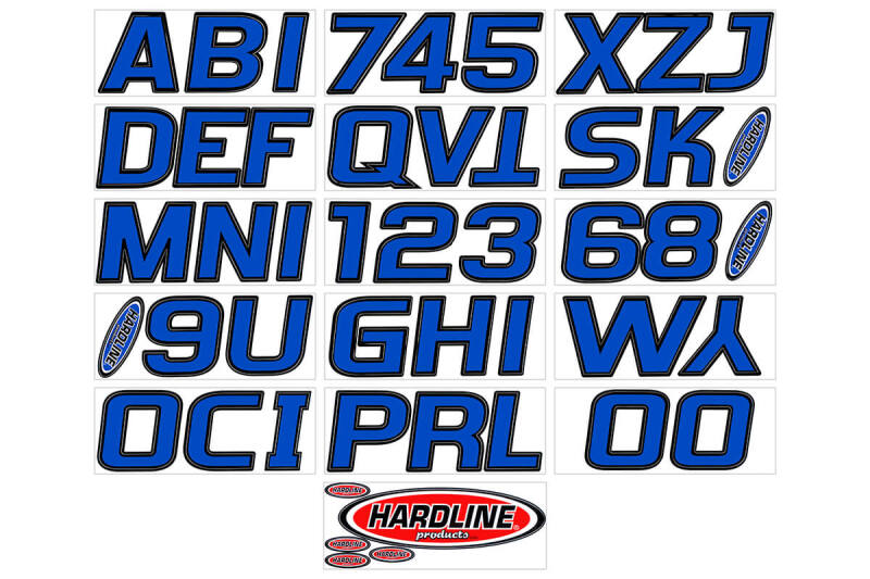Hardline BLBLK700 - Boat Lettering Registration Kit 3 in. - 700 Blue/Black Hardline BLBLK700 - Boat Lettering Registration Kit 3 in. - 700 Blue/Black