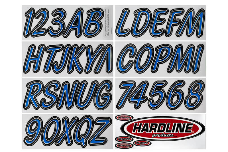 Hardline BLBKG400 - Boat Lettering Registration Kit 3 in. - 400 Blue/Black Hardline BLBKG400 - Boat Lettering Registration Kit 3 in. - 400 Blue/Black