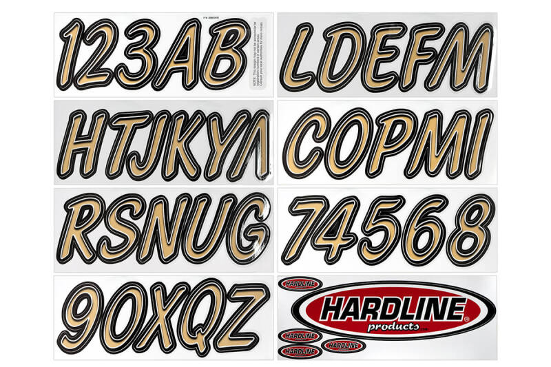 Hardline BRBKG400 - Boat Lettering Registration Kit 3 in. - 400 Brown/Black Hardline BRBKG400 - Boat Lettering Registration Kit 3 in. - 400 Brown/Black