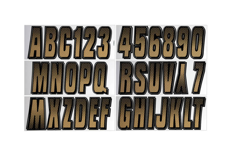 Hardline BRBKG300 - Boat Lettering Registration Kit 3 in. - 300 Beige/Black