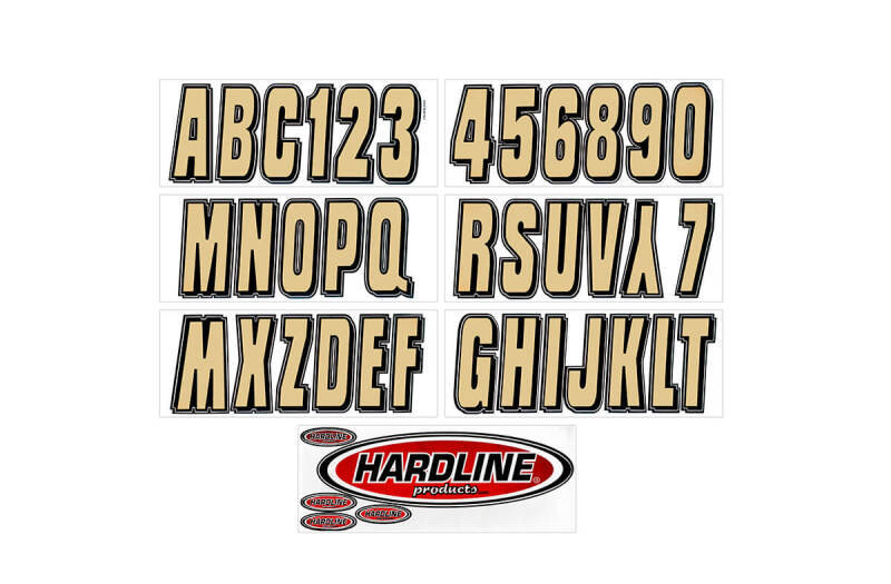Hardline BRBLK320 - Boat Lettering Registration Kit 3 in. - 320 Beige/Black