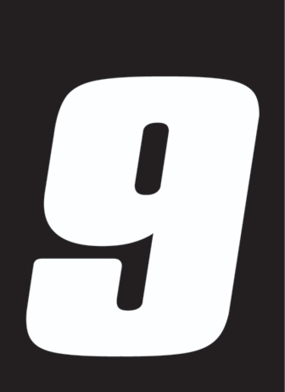 Hardline DD43W-9 - Dirt Digits 3pk 4 in. - High Gloss Number 9 - White Hardline DD43W-9 - Dirt Digits 3pk 4 in. - High Gloss Number 9 - White