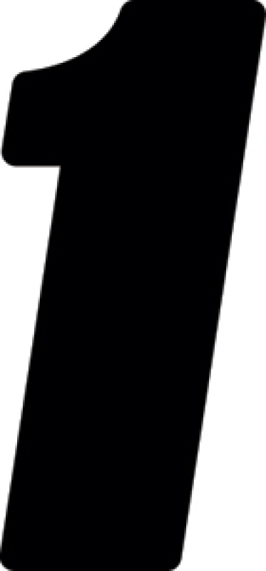 Hardline DD73B-1 - Dirt Digits 3pk 7 in. - High Gloss Number 1 - Black