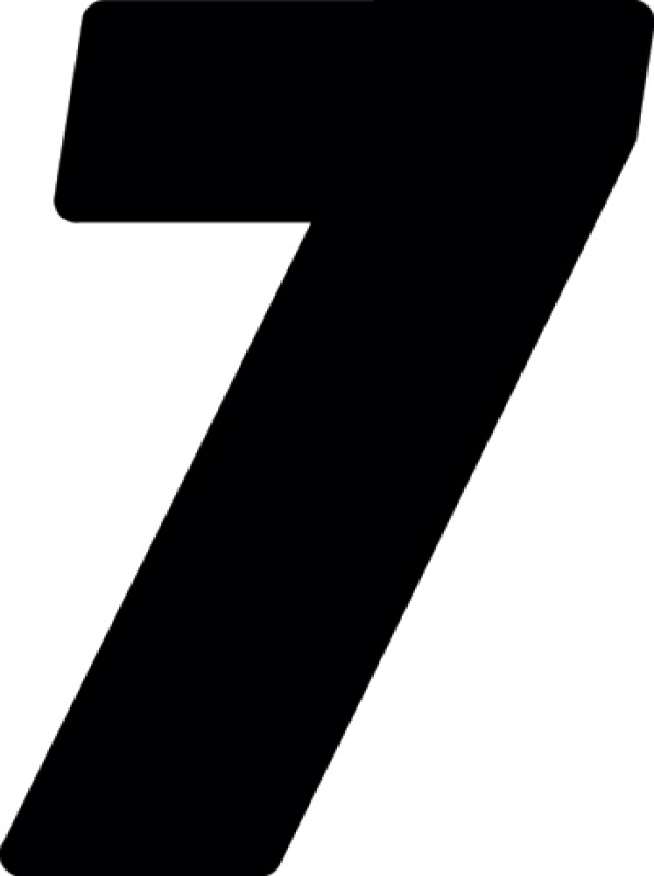 Hardline DD73B-7 - Dirt Digits 3pk 7 in. - High Gloss Number 7 - Black