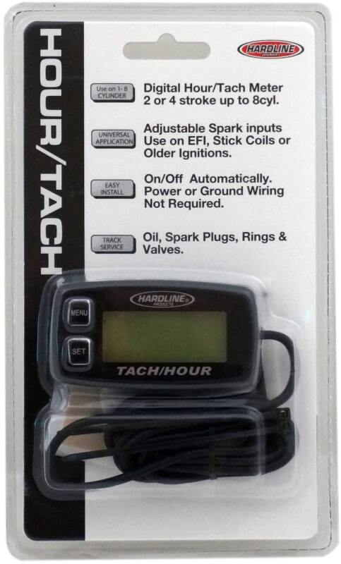 Hardline HR-8062-2 - Hour Tachometer Meter Up To 8 Cylinders Hardline HR-8062-2 - Hour Tachometer Meter Up To 8 Cylinders