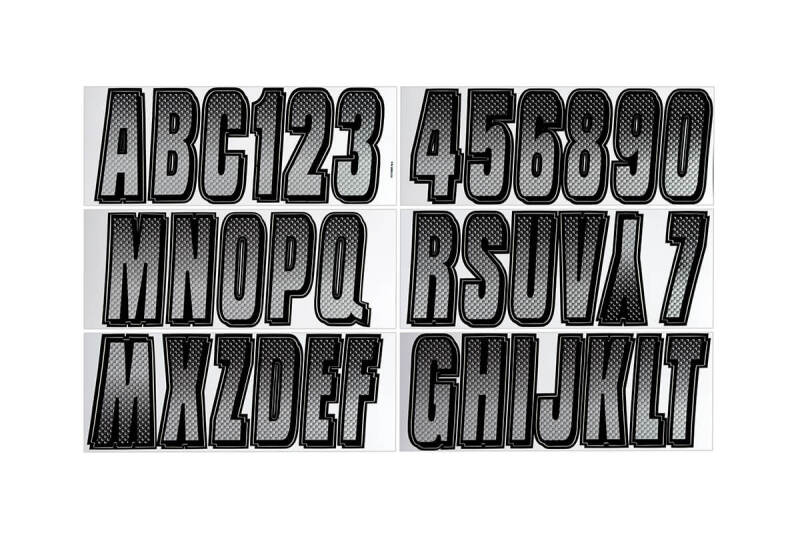 Hardline SIBKG300 - Boat Lettering Registration Kit 3 in. - 300 Silver/Black