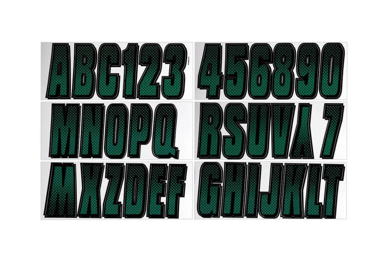 Hardline TEBKG300 - Boat Lettering Registration Kit 3 in. - 300 Forest Green/Black