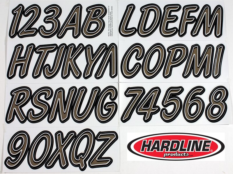 Hardline TIBKG400 - Boat Lettering Registration Kit 3 in. - 400 Titan Grey/Black Hardline TIBKG400 - Boat Lettering Registration Kit 3 in. - 400 Titan Grey/Black