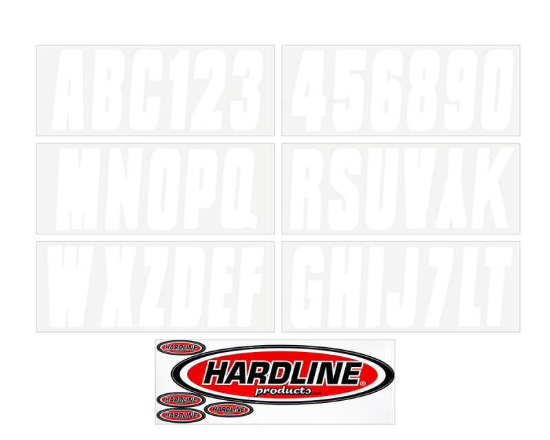 Hardline WHI350EC - Boat Lettering Registration Kit 3 in. - 350 White Solid Hardline WHI350EC - Boat Lettering Registration Kit 3 in. - 350 White Solid