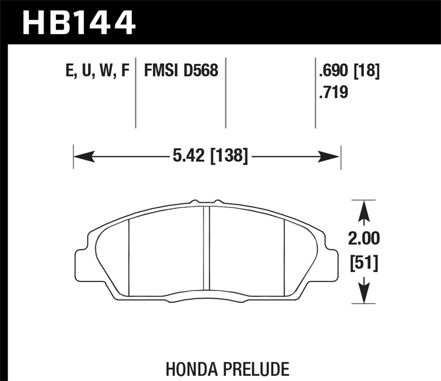 Hawk HB144U.719 - DTC-70 Disc Brake Pad
