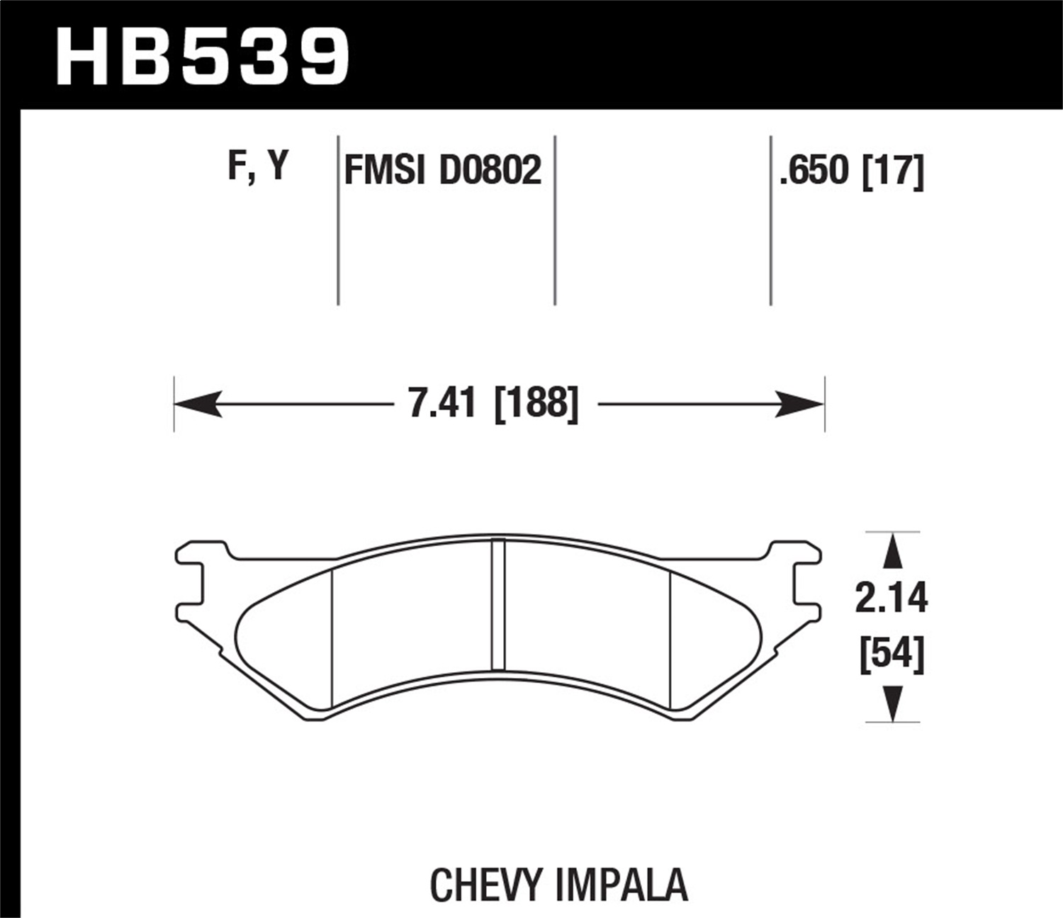 Hawk HB539F.650 - Rear Hawk HB539F.650 - Rear