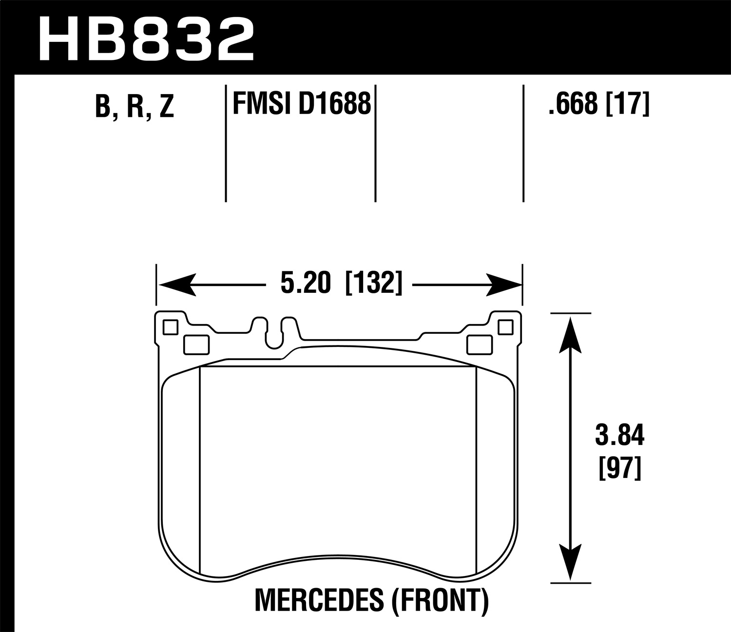 Hawk HB832R.668 - Street Race Disc Brake Pad
