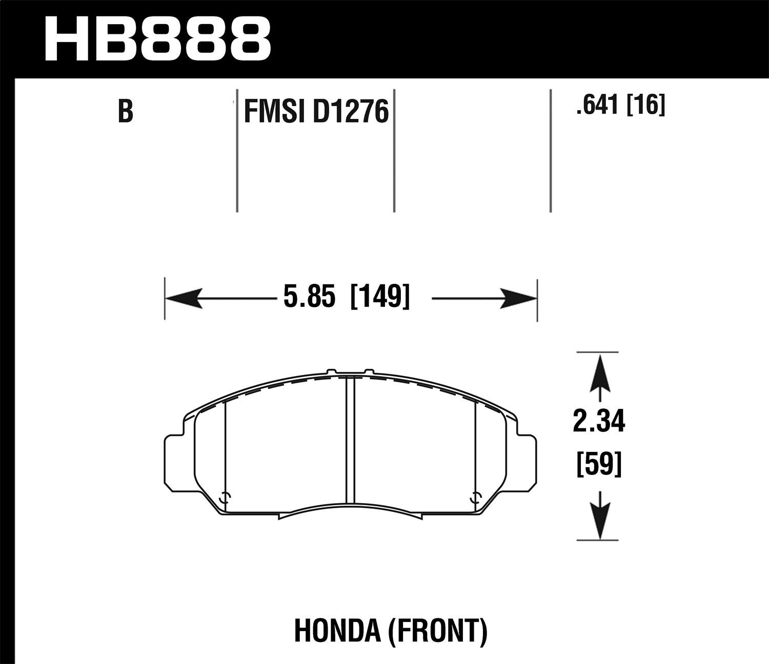 Hawk HB888B.641 - HPS 5.0 Disc Brake Pad Hawk HB888B.641 - HPS 5.0 Disc Brake Pad