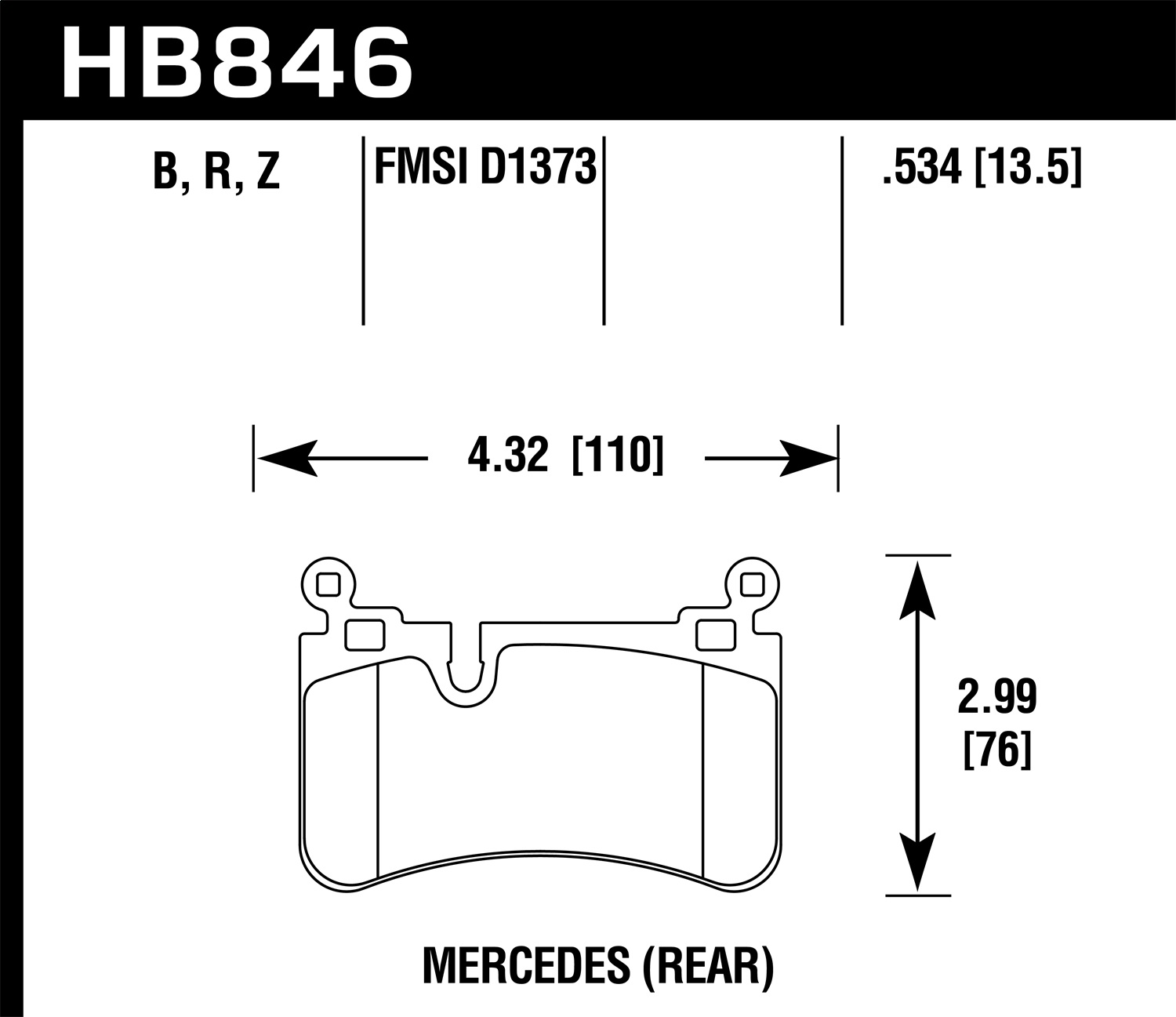 Hawk HB846R.534 - Street Race Disc Brake Pad