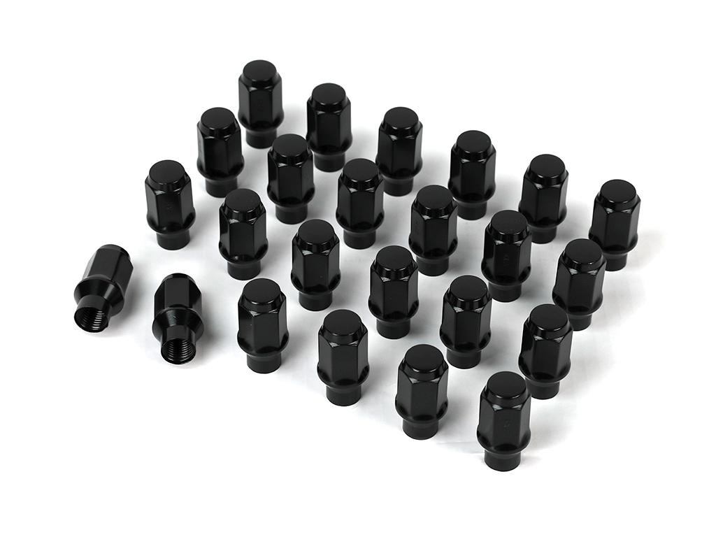 Icon 89141524B-ET - Alloys Lug Nut Kit Black - 14x1.5 - 24 Lug Nuts w/ Custom Shank Icon 89141524B-ET - Alloys Lug Nut Kit Black - 14x1.5 - 24 Lug Nuts w/ Custom Shank