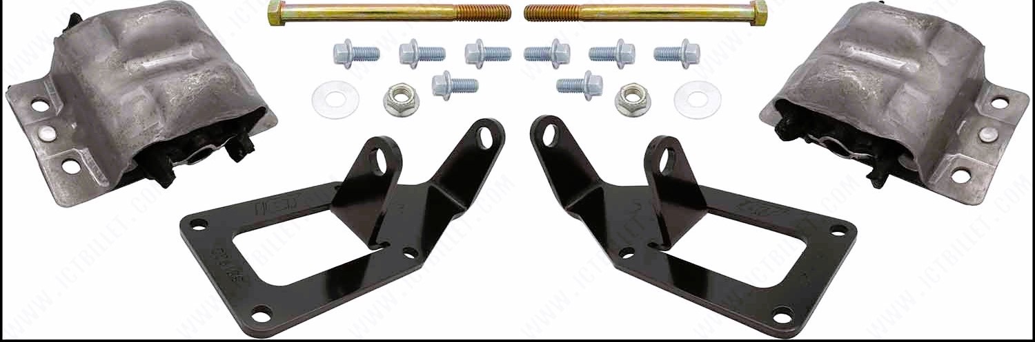 ICT Billet EM-LS-3FBDY - 82-92 GM F-Body LS Swap Engine Mount Kit ICT Billet EM-LS-3FBDY - 82-92 GM F-Body LS Swap Engine Mount Kit
