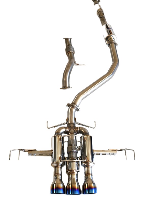 Invidia HS22CTRFGM3STL - 22+ HONDA CIVIC TYPE-R FL5 R400 SINGLE LAYER TI TIP FULL CAT-BACK (NON POLISH PIPE)