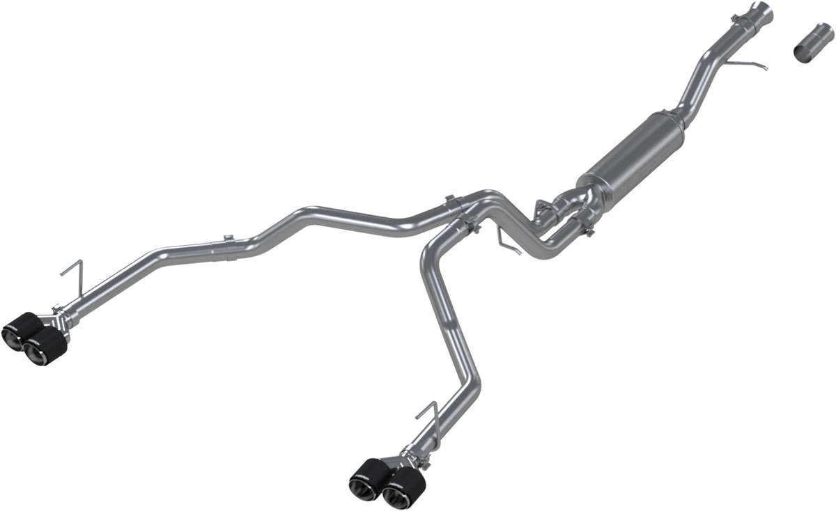 MBRP S50573CF - 21-Present Chevrolet/GMC Tahoe/Yukon 3 Inch Cat Back Dual Split Rear Exhaust System, Armor Pro T304SS with Quad Carbon Fiber Tips