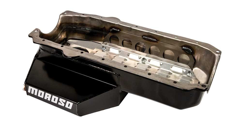 Moroso 21328 - Chevrolet Small Block w/2 Piece Rear Main Seal Circle Track 6.5 Deep Oil Pan